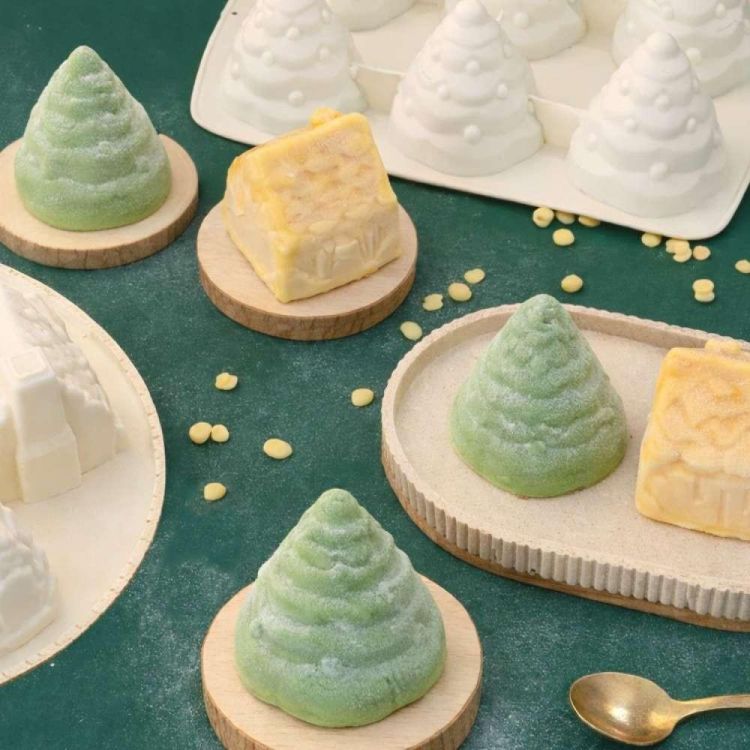 Scrap Cooking Vorm 6 3D-kerstbomen (Beige) - Panache (Koksijde)
