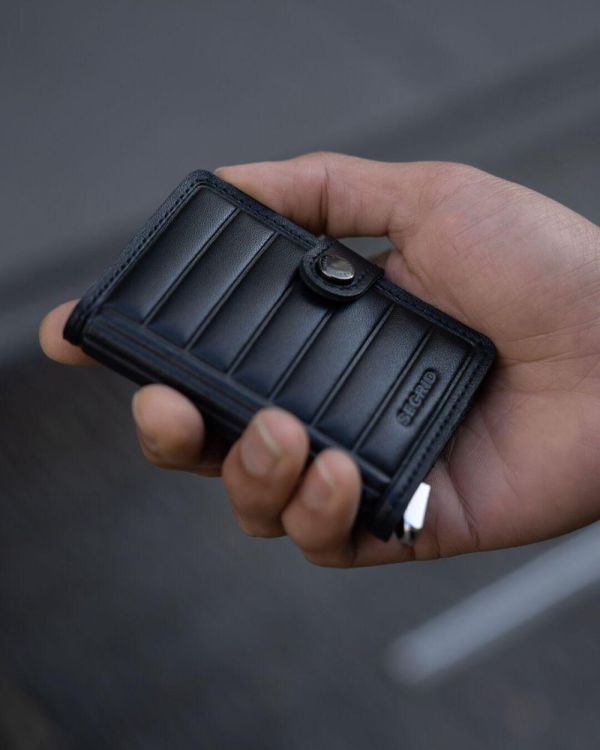 Secrid Miniwallet Emboss Lines PREMIUM+ (Black) - Panache (Koksijde)