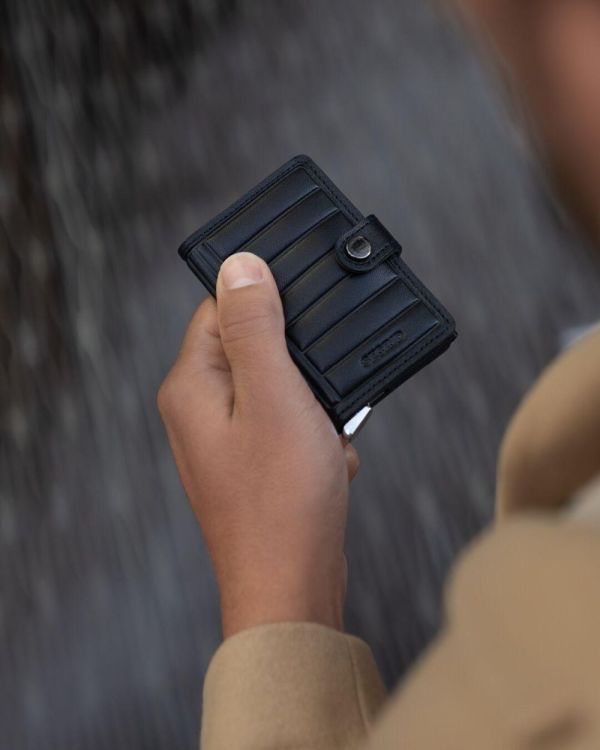 Secrid Miniwallet Emboss Lines PREMIUM+ (Black) - Panache (Koksijde)