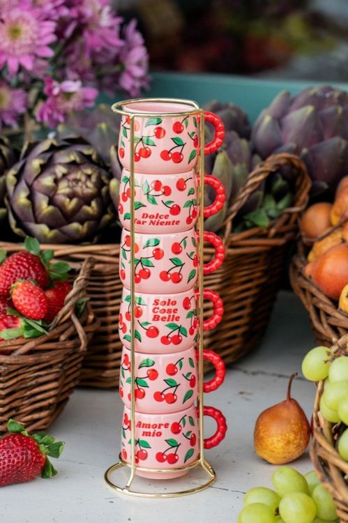 Bialetti Set 6 Bialetti stapelbare espressokopjes (Roze) - Panache (Koksijde)