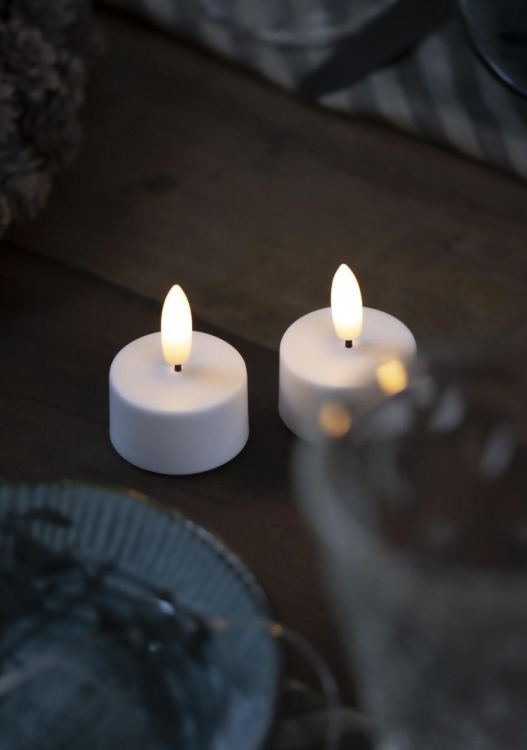 Sirius Home Set 2 Sille theelichtjes heroplaadbaar Ø4cm (Wit) - Panache (Koksijde)