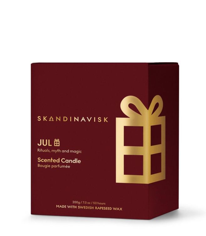 Skandinavisk JUL geurkaars 200g Gold Symbol (Red) - Panache (Koksijde)
