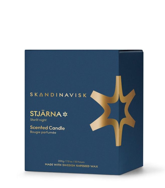 Skandinavisk STJÄRNA geurkaars 200g Gold Symbol (Blue) - Panache (Koksijde)
