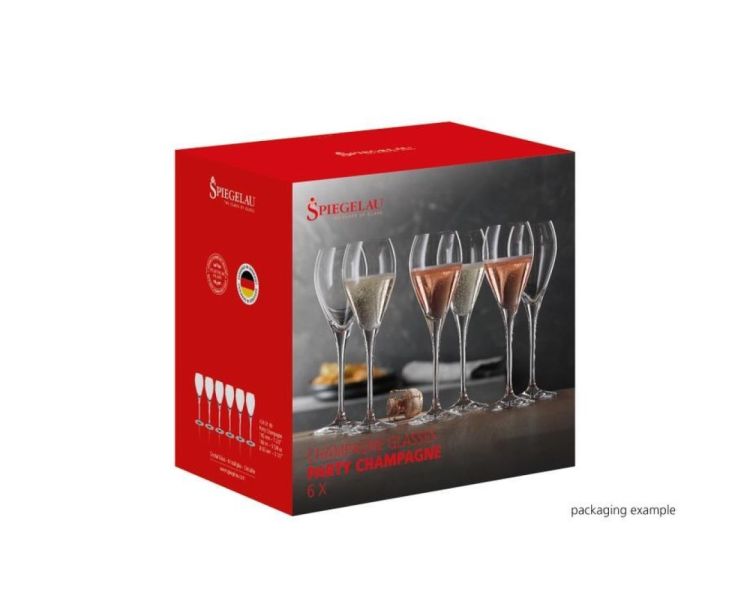 Spiegelau Lot de 6 Verres à Champagne Party 160 ml (Transparant) - Panache (Koksijde)