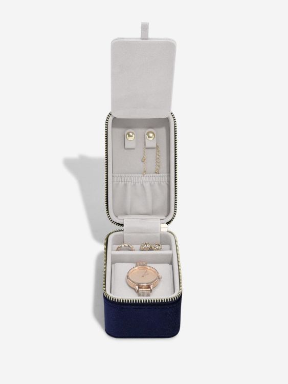 Stackers Travel Jewellery & Watch Box (Navy velvet) - Panache (Koksijde)