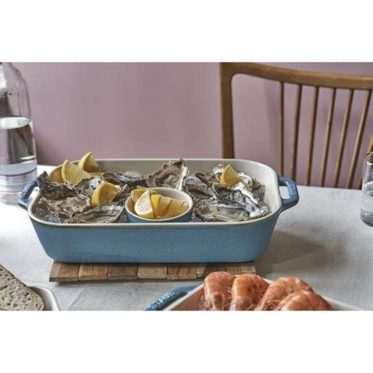 Staub Gratineerschaal 34x24cm (Turquoise) - Panache (Koksijde)