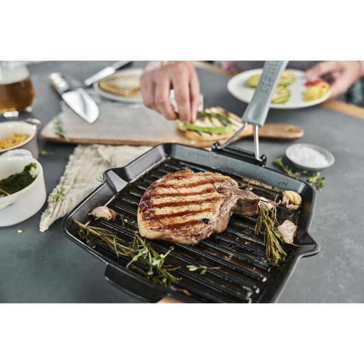 Staub Grillpan vierkant 24cm (Zwart) - Panache (Koksijde)