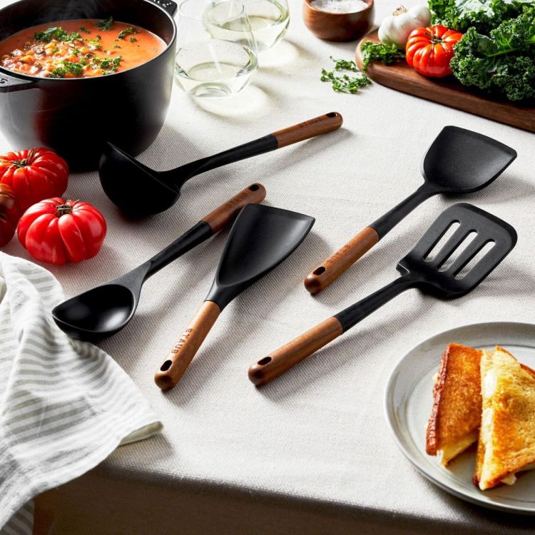Staub Keukenhulpjesset Acacia 5-delig (Zwart) - Panache (Koksijde)