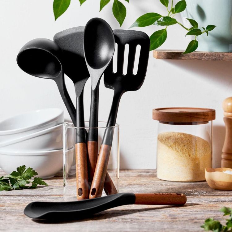 Staub Keukenhulpjesset Acacia 5-delig (Zwart) - Panache (Koksijde)