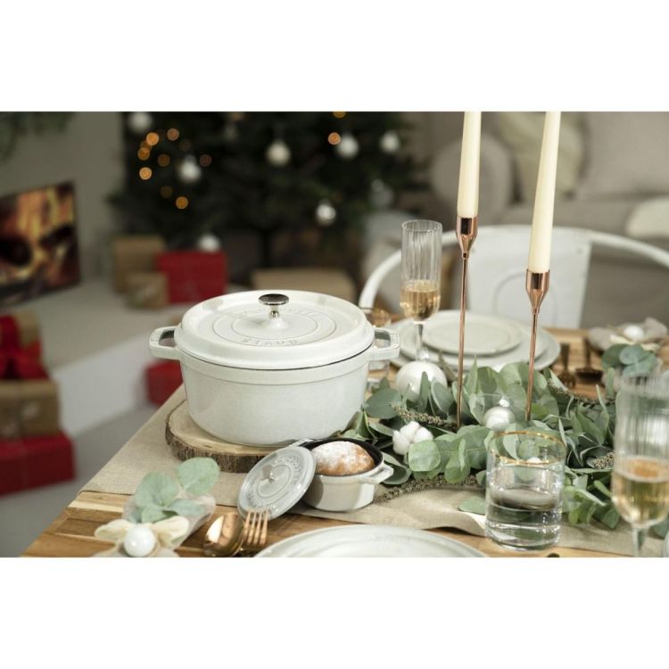 Staub Ronde cocotte 26cm / 5,25l (White Truffle) - Panache (Koksijde)