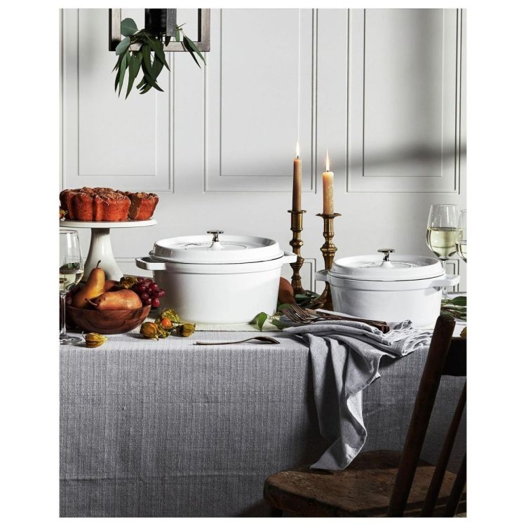 Staub Ronde cocotte 26cm / 5,25l (Wit) - Panache (Koksijde)