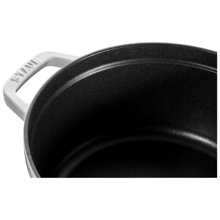 Staub Ronde cocotte 26cm / 5,25l (Wit) - Panache (Koksijde)