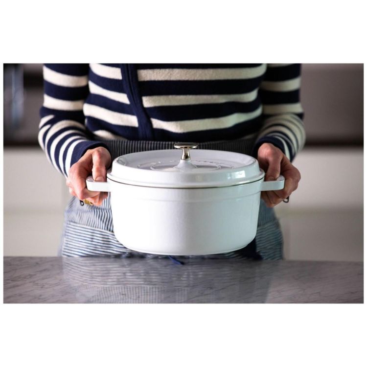Staub Ronde cocotte 26cm / 5,25l (Wit) - Panache (Koksijde)