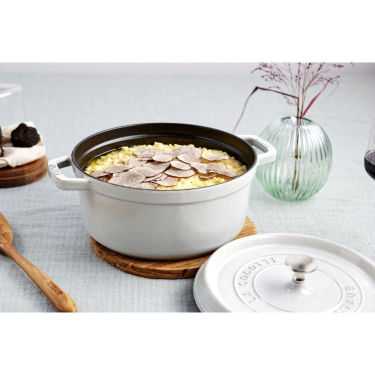 Staub Cocotte rond 28cm / 6,75l (White Truffle) - Panache (Koksijde)
