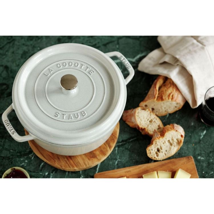 Staub Cocotte rond 28cm / 6,75l (White Truffle) - Panache (Koksijde)