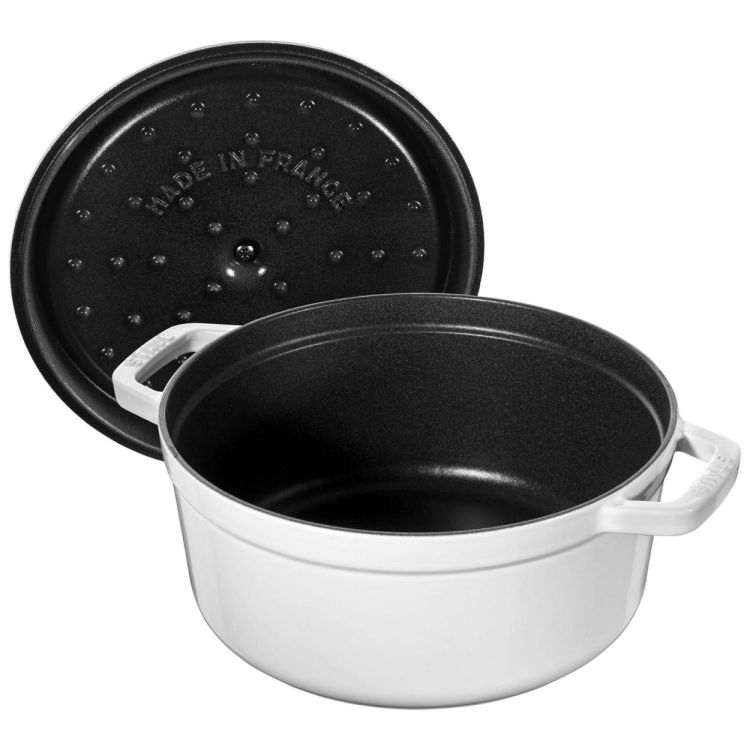 Staub Ronde cocotte 28cm / 6.75l (Wit) - Panache (Koksijde)