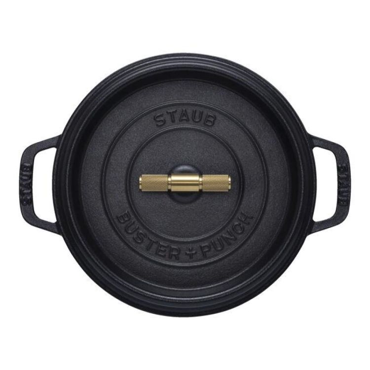 Staub Ronde cocotte Buster+Punch 24cm / 3,7l (Zwart) - Panache (Koksijde)