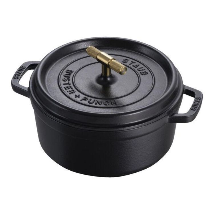 Staub Ronde cocotte Buster+Punch 24cm / 3,7l (Zwart) - Panache (Koksijde)