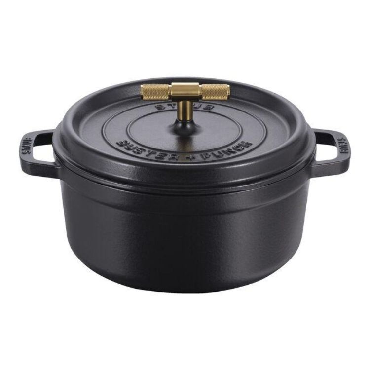 Staub Ronde cocotte Buster+Punch 24cm / 3,7l (Zwart) - Panache (Koksijde)