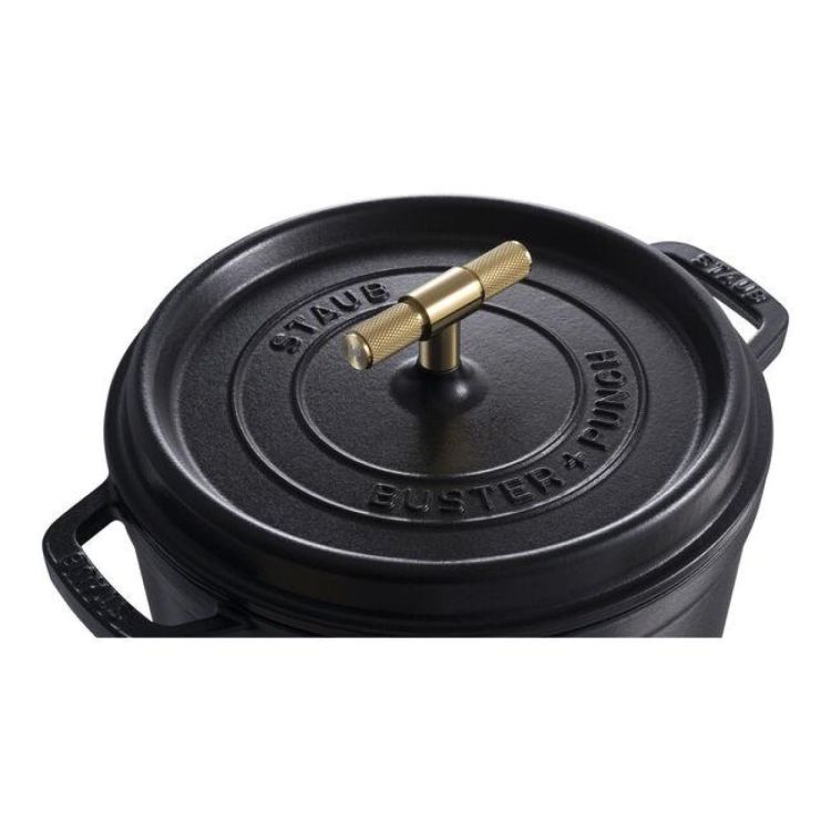 Staub Ronde cocotte Buster+Punch 24cm / 3,7l (Zwart) - Panache (Koksijde)