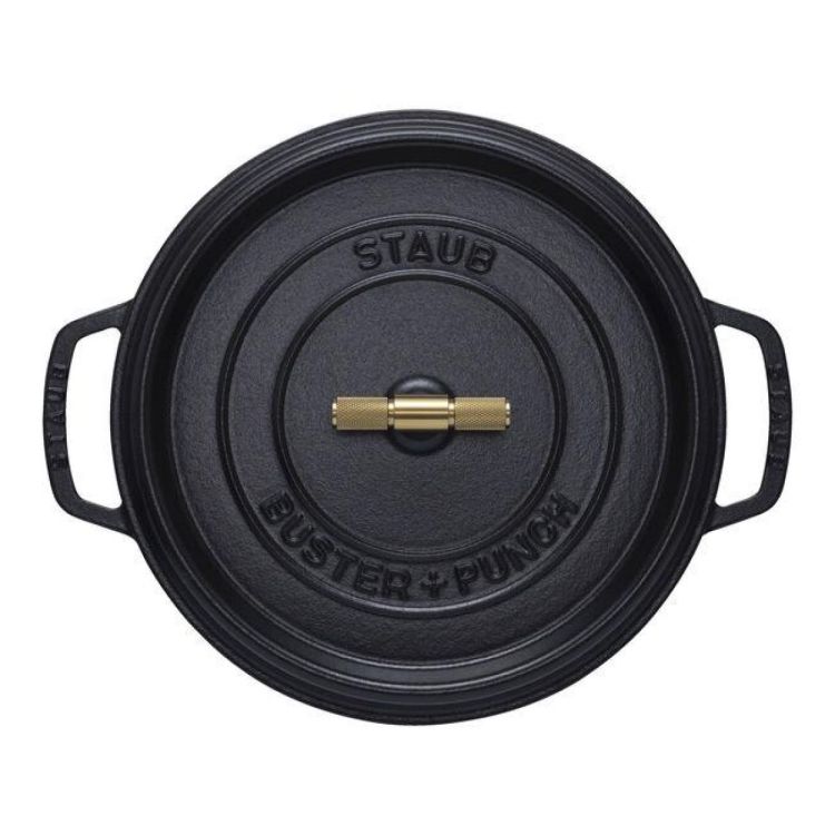 Staub Ronde cocotte Buster+Punch 28cm / 6.75l (Zwart) - Panache (Koksijde)