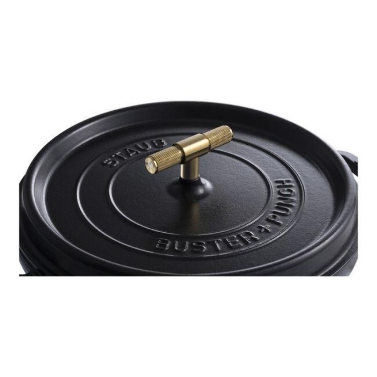 Staub Ronde cocotte Buster+Punch 28cm / 6.75l (Zwart) - Panache (Koksijde)