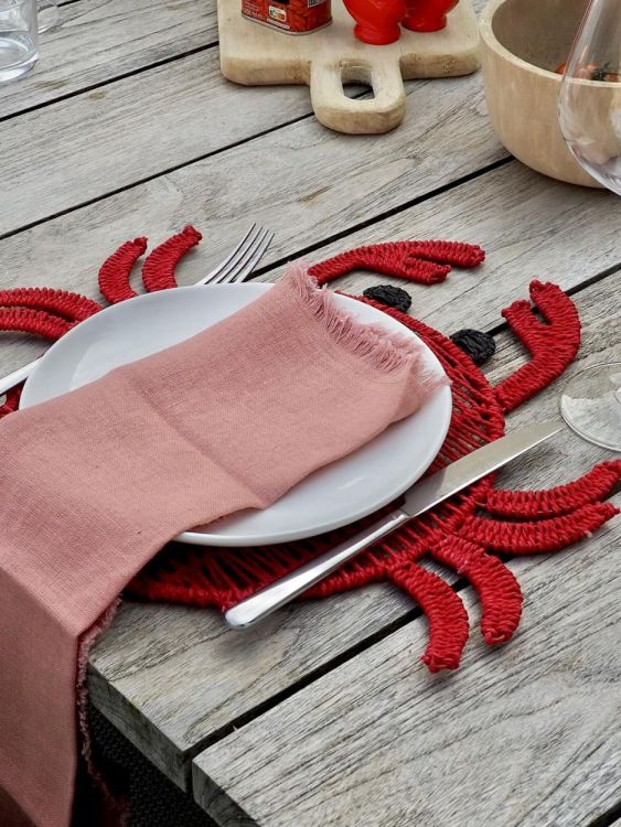 Studio Noticed Placemat Krab Raffia (Rood) - Panache (Koksijde)