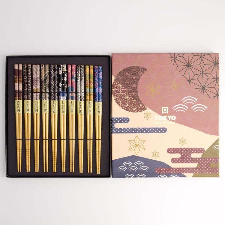 Tokyo Design Studio Chopsticks Flowers set 10 paar (Bruin) - Panache (Koksijde)