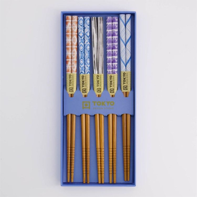 Tokyo Design Studio Chopsticks Blue Kasuri 5paar (Multi) - Panache (Koksijde)