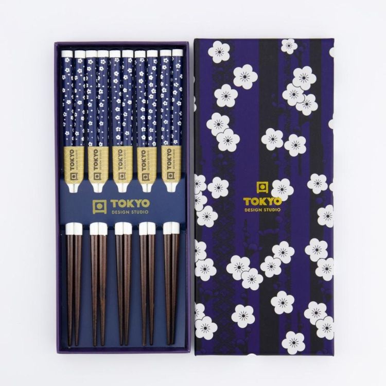 Tokyo Design Studio Chopsticks Blue Plum 5 paar (Multi) - Panache (Koksijde)