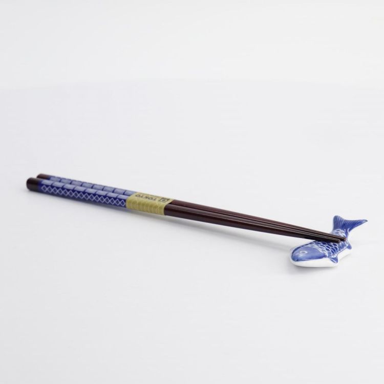 Tokyo Design Studio Chopsticks Fish 5 paar + houders (Blauw) - Panache (Koksijde)