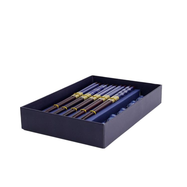 Tokyo Design Studio Chopsticks Fish 5paar +houders (Blauw) - Panache (Koksijde)