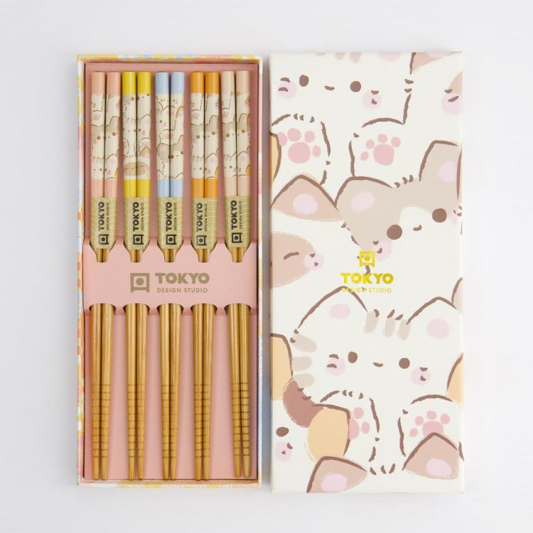 Tokyo Design Studio Chopsticks Kawaii Cats 5 paar (Multi) - Panache (Koksijde)
