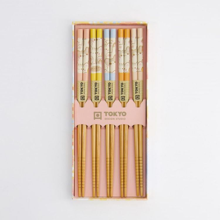 Tokyo Design Studio Chopsticks Kawaii Cats 5 paar (Multi) - Panache (Koksijde)