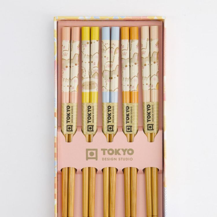 Tokyo Design Studio Chopsticks Kawaii Cats 5 paar (Multi) - Panache (Koksijde)
