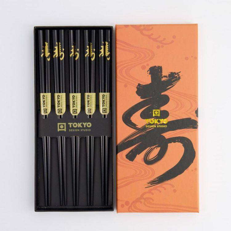 Tokyo Design Studio Chopsticks Kotobuki 5 paar (Black) - Panache (Koksijde)