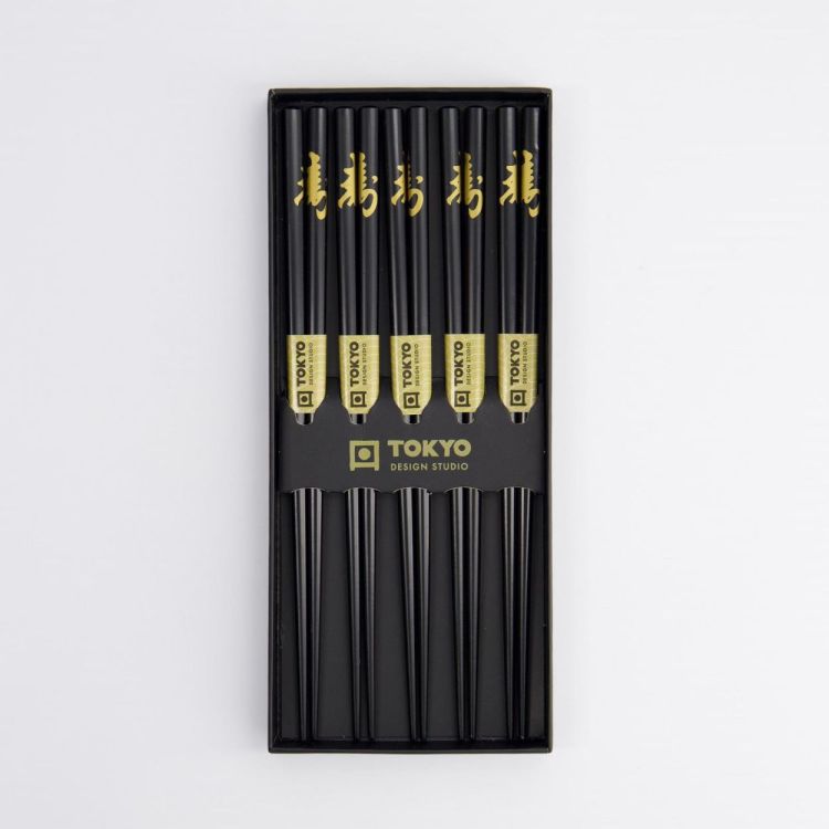 Tokyo Design Studio Chopsticks Kotobuki 5 paar (Black) - Panache (Koksijde)