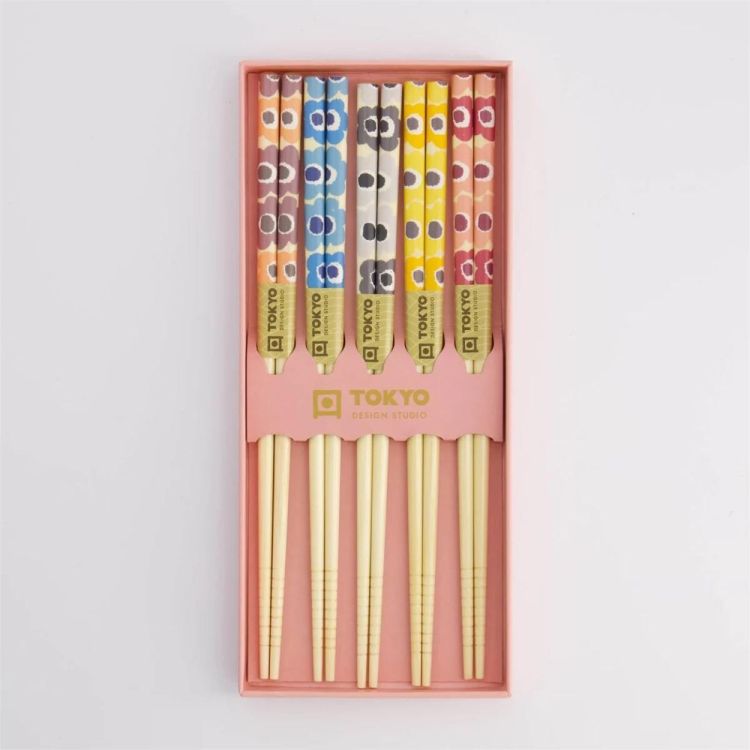 Tokyo Design Studio Chopsticks Pink Flowers 5paar (Multi) - Panache (Koksijde)