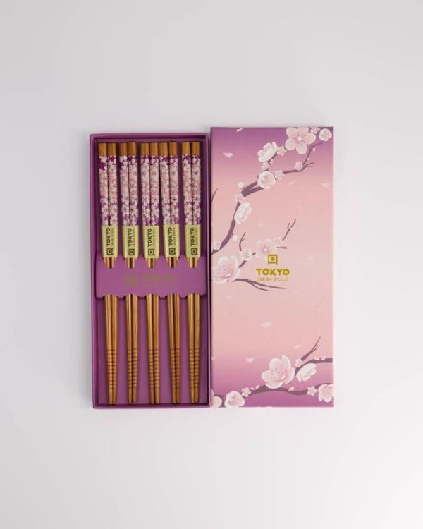 Tokyo Design Studio Chopsticks Purple Sakura 5 paar (Purple) - Panache (Koksijde)