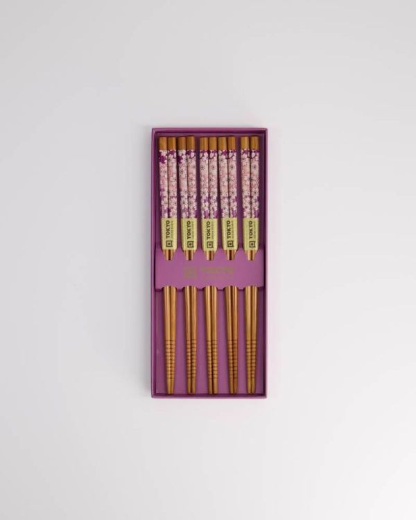 Tokyo Design Studio Chopsticks Purple Sakura 5 paar (Purple) - Panache (Koksijde)