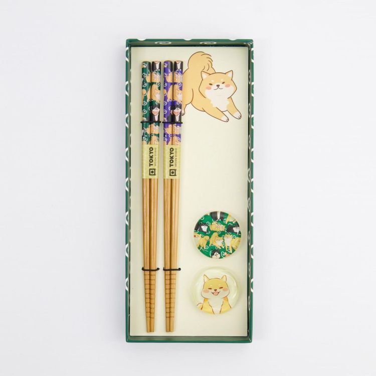 Tokyo Design Studio Chopsticks Shiba 2 paar + houders (Multi) - Panache (Koksijde)