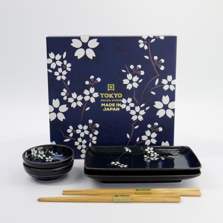 Tokyo Design Studio Cobalt Blue Sakura Sushi plate set (Blue) - Panache (Koksijde)
