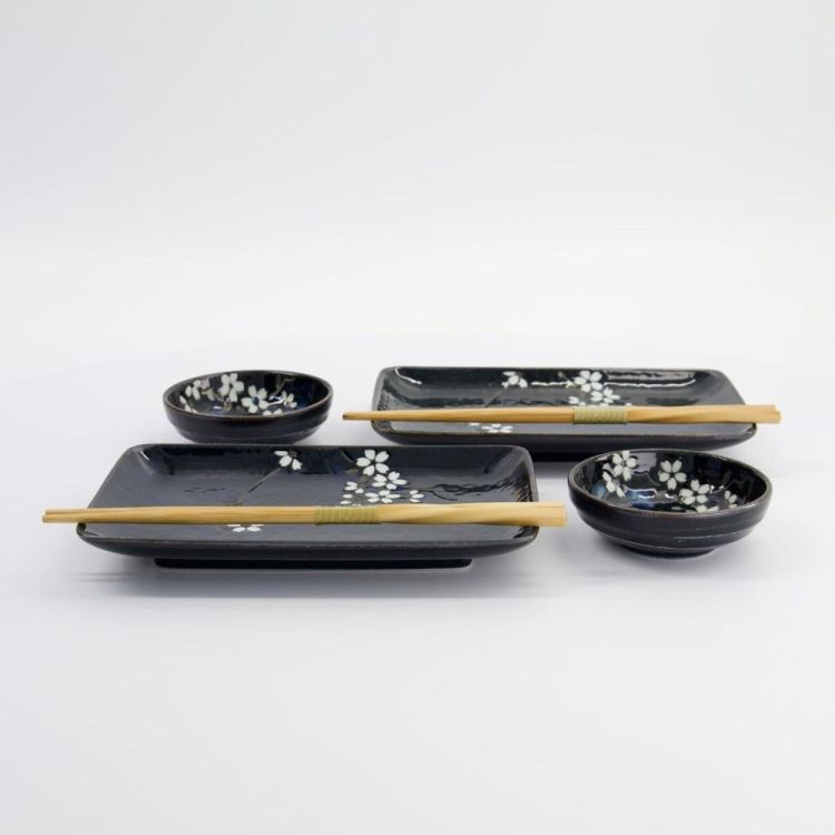 Tokyo Design Studio Cobalt Blue Sakura Sushi plate set (Blue) - Panache (Koksijde)
