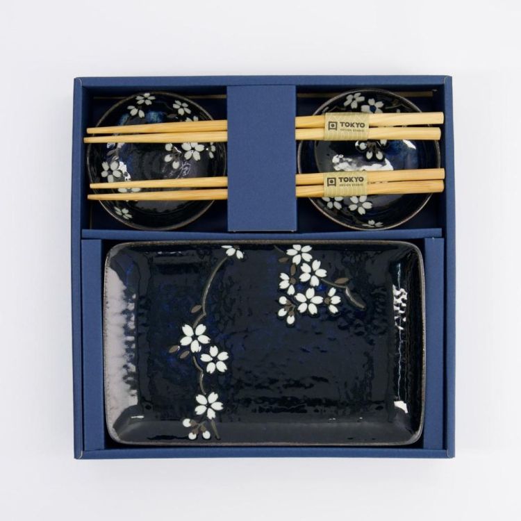 Tokyo Design Studio Cobalt Blue Sakura Sushi plate set (Blue) - Panache (Koksijde)