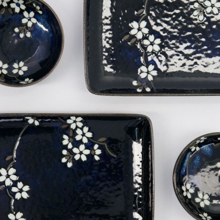 Tokyo Design Studio Cobalt Blue Sakura Sushi plate set (Blue) - Panache (Koksijde)