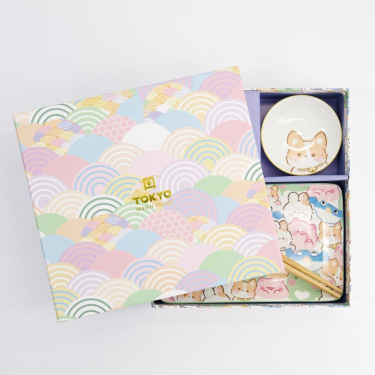 Tokyo Design Studio Kawaii Animals Sushi plate set (Multi) - Panache (Koksijde)