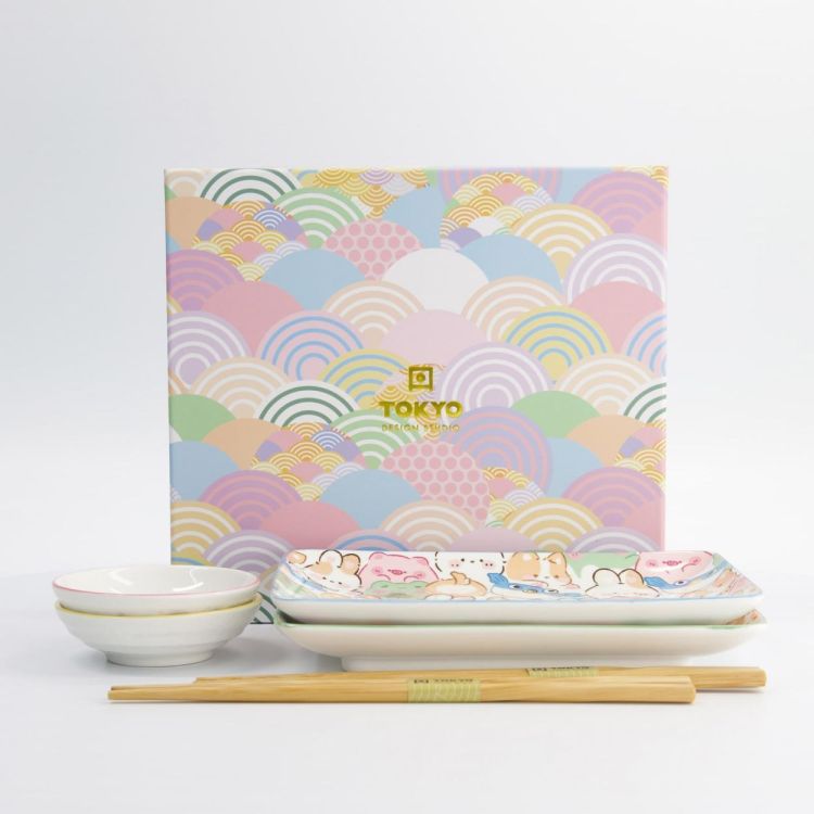 Tokyo Design Studio Kawaii Animals Sushi plate set (Multi) - Panache (Koksijde)
