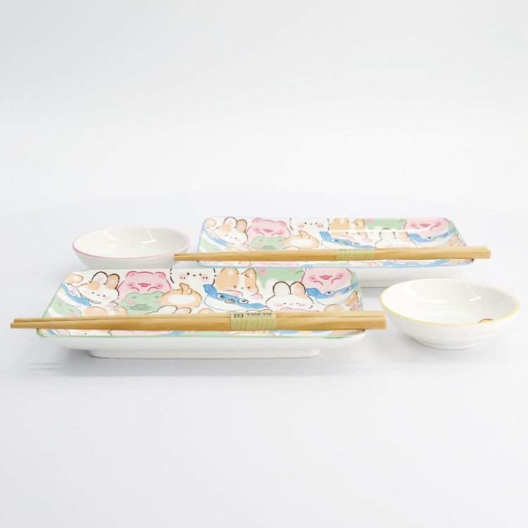 Tokyo Design Studio Kawaii Animals Sushi plate set (Multi) - Panache (Koksijde)