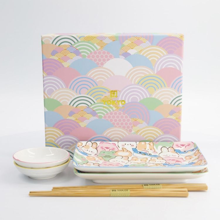 Tokyo Design Studio Kawaii Animals Sushi plate set (Multi) - Panache (Koksijde)