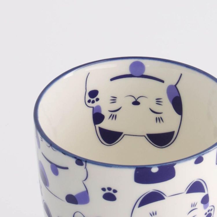 Tokyo Design Studio Kawaii Blue Maneko mug 380ml (Wit) - Panache (Koksijde)